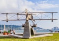 View monument of two fliers, Gago Coutinho and Sacadura Cabral who fllew in their bi plane from Lisbon to Rio de Janeiro in 1922.