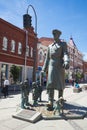 Monument Uncle Stepa the policeman. Leningradskaya street, the historical center of Samara, Russia. On a Sunny summer