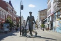 Monument Uncle Stepa the policeman. Leningradskaya street, the historical center of Samara, Russia. On a Sunny summer