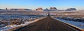 Monument Valley Approach Panorama, Panoramic Royalty Free Stock Photo