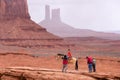 Monument Valley, Arizona - April 10, 2019 : A tourist about to have a picture taken on a horse at John FordÃ¢â¬â¢s Point
