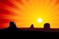 Monument Valley Arizona at Sunset, EPS8 Vector