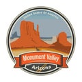 Monument Valley, Arizona, United States. Vector Royalty Free Stock Photo