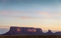 Monument Valley Arizona Utah scenic butte at sunrise.