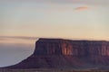 Monument Valley Arizona Utah scenic butte at sunrise.