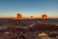 Sunset in Monument Valley during early October Royalty Free Stock Photo