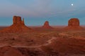 Sunset in Monument Valley during early October Royalty Free Stock Photo