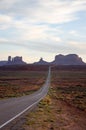 Monument Valley, highway 163, Utah, evening sunshine Royalty Free Stock Photo