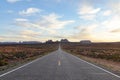 Monument Valley, highway 163, Utah, evening sunshine Royalty Free Stock Photo