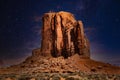 Monument Valley horizon, US, Navajo canyon park. Scenic sky by night, nature and rock desert