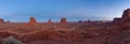 Monument Valley Landscape Panorama at Sunset Royalty Free Stock Photo