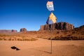 Monument Valley landscape panoramic view Arizona flag Royalty Free Stock Photo