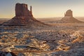 Monument valley in the morning gold light