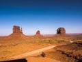 Monument Valley is a Navajo Nation tribal park, straddling the border of northeastern Arizona and southeastern Utah Royalty Free Stock Photo