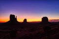 Monument Valley in Navajo National Park at Dusk, Border of Utah and Arizona Royalty Free Stock Photo