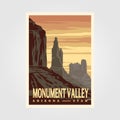 Monument valley navajo tribal park vintage poster illustration design Royalty Free Stock Photo