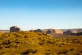 Monument Valley provides perhaps the most enduring and definitive images of the American West. The isolated red mesas and buttes a Royalty Free Stock Photo