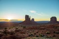 Sunrise at Monument Valley Tribal Park in the Arizona-Utah border, USA Royalty Free Stock Photo