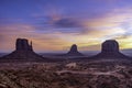 MONUMENT VALLEY AT SUNRISE IN WINTER Royalty Free Stock Photo