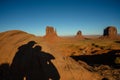 Monument Valley sunset view with shadows Royalty Free Stock Photo