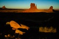 Monument Valley sunset view with shadows Royalty Free Stock Photo