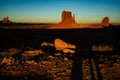 Monument Valley sunset view with shadows Royalty Free Stock Photo