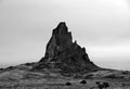 Monument Valley, Utah, a Jagged Butte Pierces the Sky in Stunning Monochrome