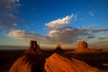 Monument Valley Utah at sunset Royalty Free Stock Photo