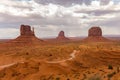 Monument Valley view in the afternoon, cloudy sky Royalty Free Stock Photo