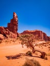 The Monument Valley On the way to Artist`s Point, panning, Arizona Utah border Royalty Free Stock Photo