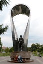 A monument Voronezh - birthplace of the Navy, the first paratroopers who have made a group parachute jump.