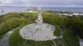 Monument Westerplatte in memory of Polish defenders from a bird`s eye view