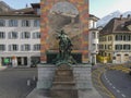 The monument of Wilhelm Tell at Altdorf on Switzerland Royalty Free Stock Photo