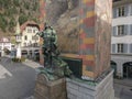 The monument of Wilhelm Tell at Altdorf on Switzerland