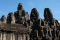 Monumental ancient temple of Bayon in Cambodia. Medieval temple in Indochina. Architectural art of ancient civilizations. Bayon Royalty Free Stock Photo