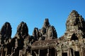 Monumental ancient temple of Bayon in Cambodia. Medieval temple in Indochina. Architectural art of ancient civilizations. Bayon Royalty Free Stock Photo