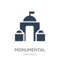 monumental building icon in trendy design style. monumental building icon isolated on white background. monumental building vector