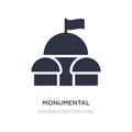 monumental building icon on white background. Simple element illustration from Monuments concept
