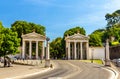 Monumental entrance to the Villa Borghese in Rome