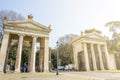 Monumental entrance of Villa Borghese in Rome, Italy