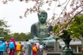 Monumental famous bronze statue of the great buddha & x28;Daibutsu& x29; Royalty Free Stock Photo