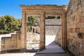 Monumental gate entrance of Ancient Theatre Epidaurus in Peloponnese, Greece, Europe.