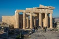 Monumental gateway Propylaea in the Acropolis of Athens, Attica, Greece