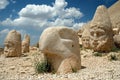 Monumental god heads on mount Nemrut, Turkey Royalty Free Stock Photo