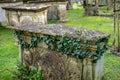 Monumental graves in Castle Combe. Chippenham, England Royalty Free Stock Photo