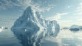 Monumental iceberg reflected in the calm waters of the Arctic. Royalty Free Stock Photo