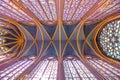 Interior of Sainte-Chapelle in Paris Royalty Free Stock Photo