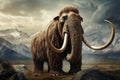 Monumental mammoth animal illustration. Generate Ai