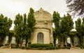 Monumental porch and central entrance at a Cemetery of Punta Arenas Sara Braun in Chile