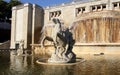 Monumental 1940s fountain, Fonte Luminosa, in Alameda district, Lisbon, Portugal